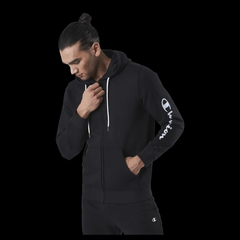 Champion Hooded Full Zip Sweatshirt Black Svart Best