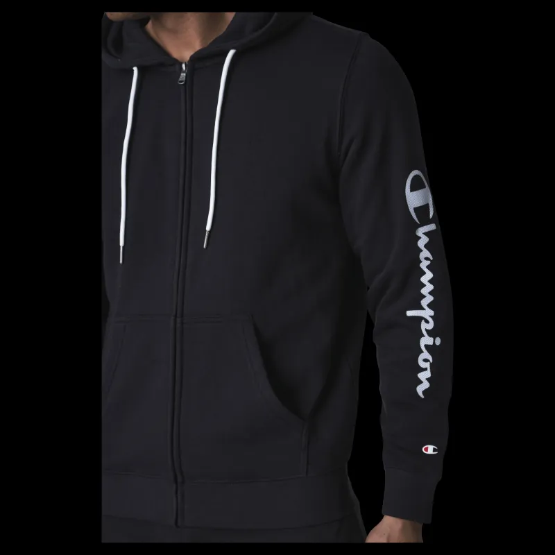 Champion Hooded Full Zip Sweatshirt Black Svart Best