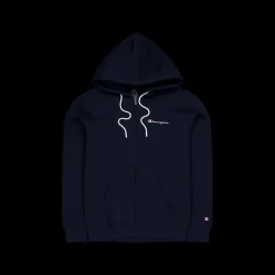 Champion Hooded Full Zip Sweatshirt Sky Captain Blå Best