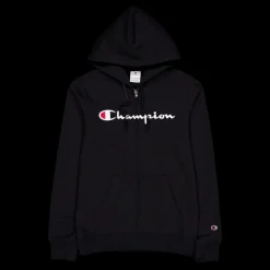 Best Champion Hooded Full Zip Sweatshirt Black Beauty Svart