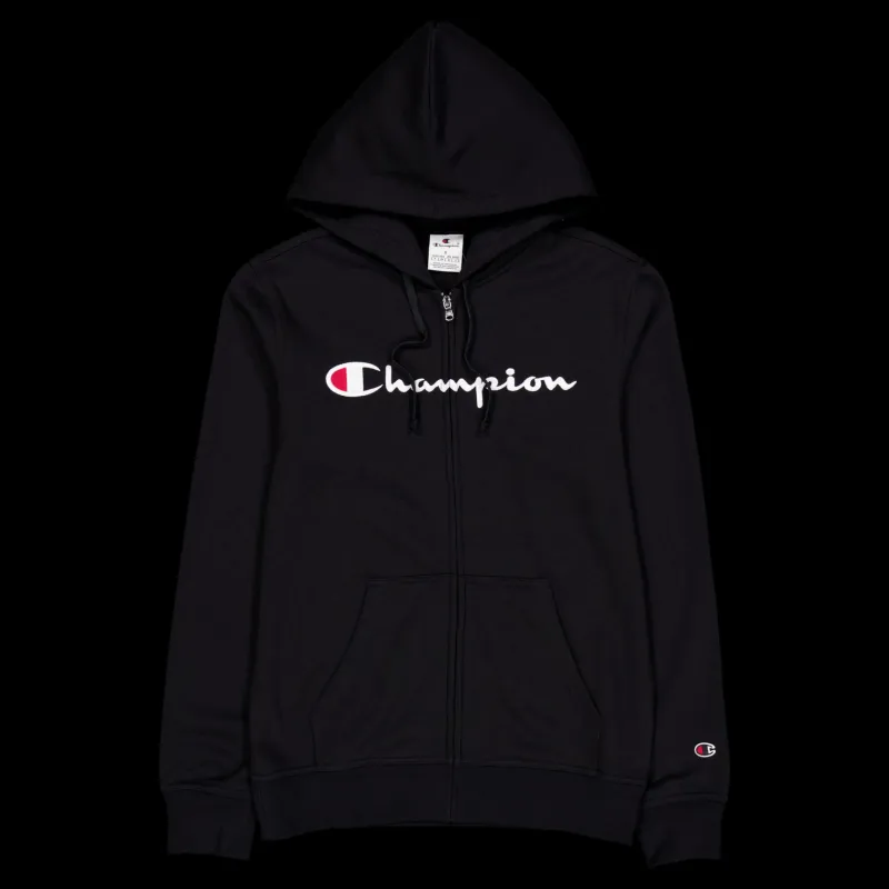 Best Champion Hooded Full Zip Sweatshirt Black Beauty Svart