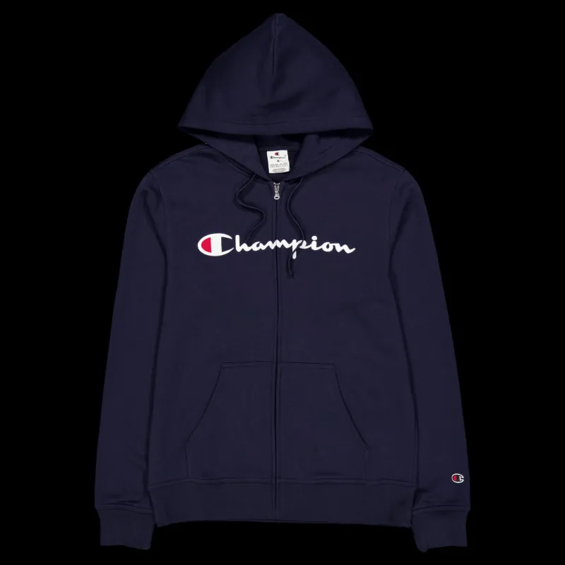 Champion Hooded Full Zip Sweatshirt Sky Captain Blå Clearance