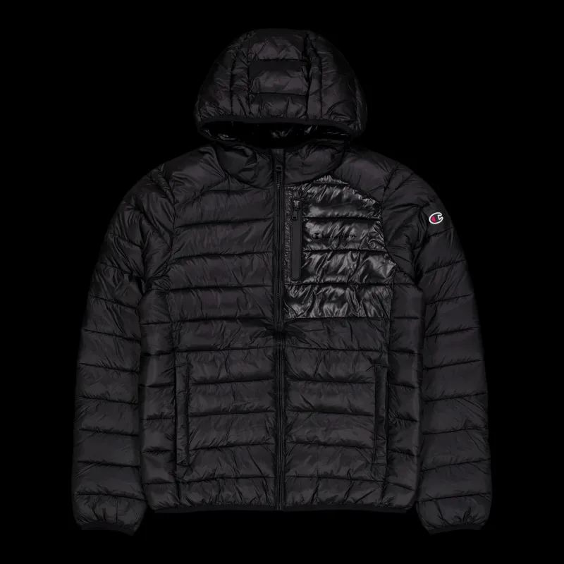 Discount Champion Hooded Jacket Black Beauty Svart