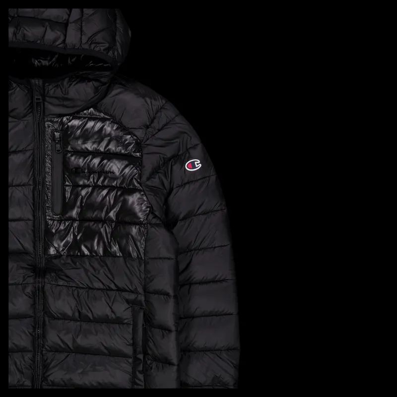 Discount Champion Hooded Jacket Black Beauty Svart