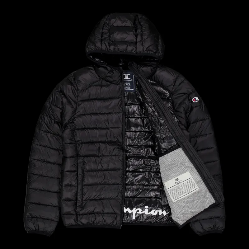 Discount Champion Hooded Jacket Black Beauty Svart