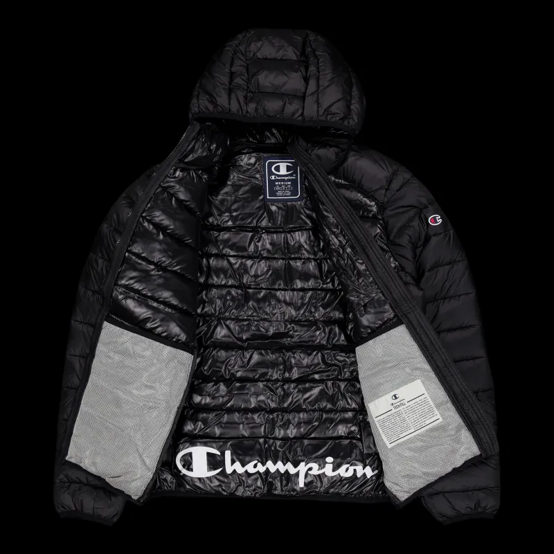 Discount Champion Hooded Jacket Black Beauty Svart