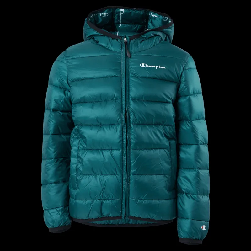 Champion Hooded Jacket Rain Forest Blå Hot