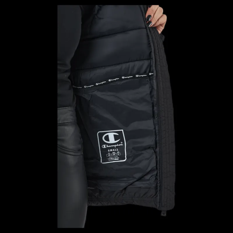 New Champion Hooded Polyfilled Jacket Black Beauty