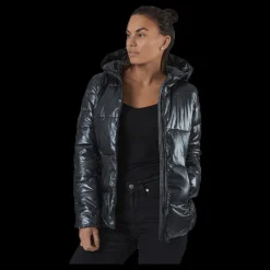 Champion Hooded Polyfilled Jacket Black Svart Best