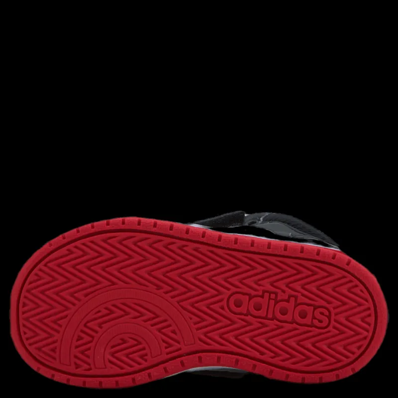 New adidas Hoops 2.0 Mid Shoes Core Black / Cloud White / Vivid Red Svart