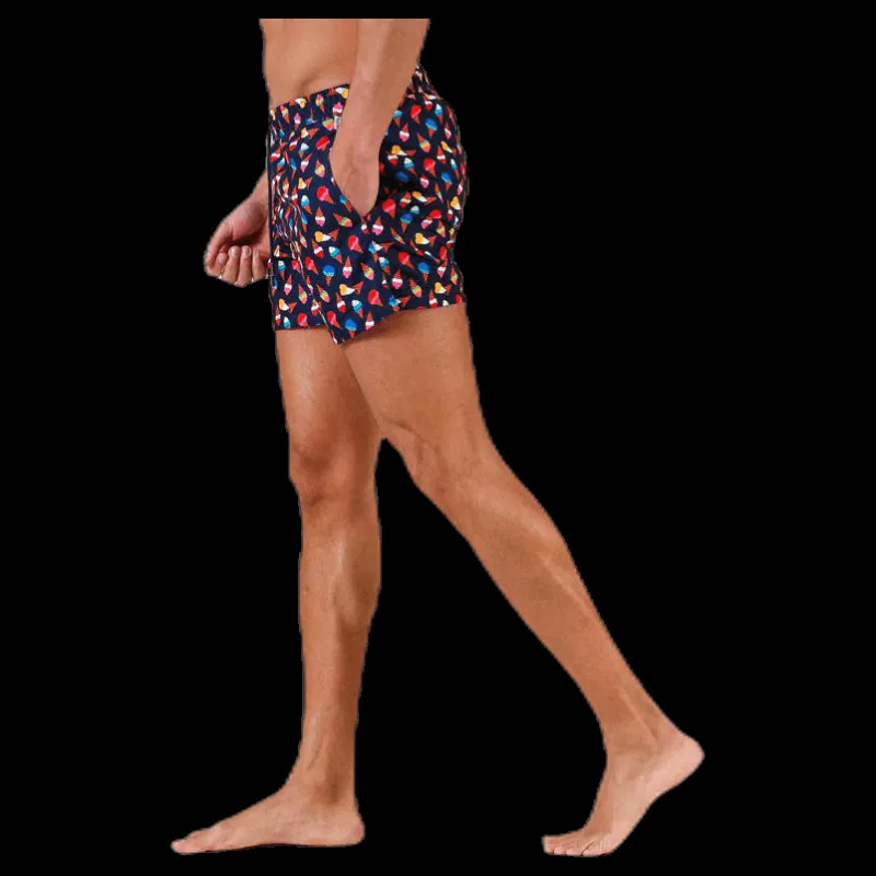 Clearance Happy Socks Ice Cream Swim Shorts Blue Blå