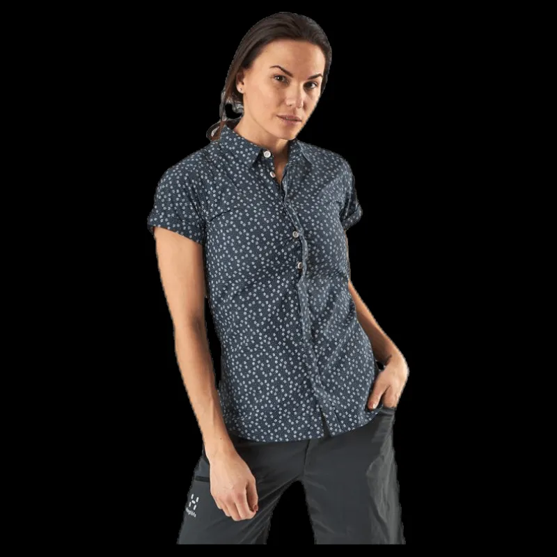 Haglöfs Idun SS Shirt Blue/Patterned Blå och Mönstrad Best