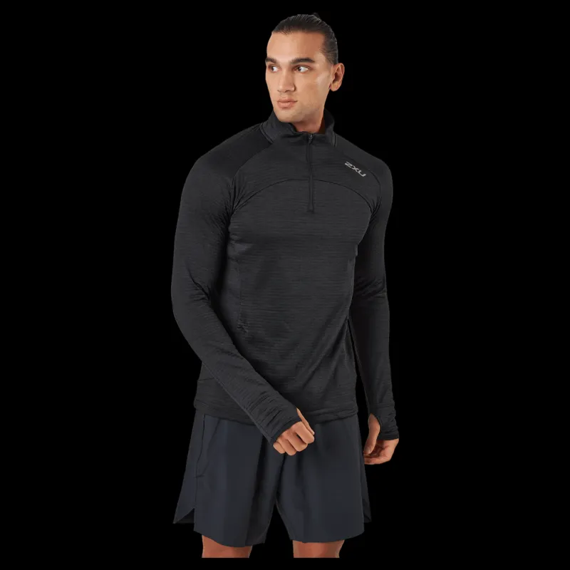 2XU Ignition 1/4 Zip Black/silver Reflective Svart Sale