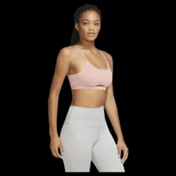 Sale Nike Indy Luxe Yoga Bra Novelty Pink/Beige Vit