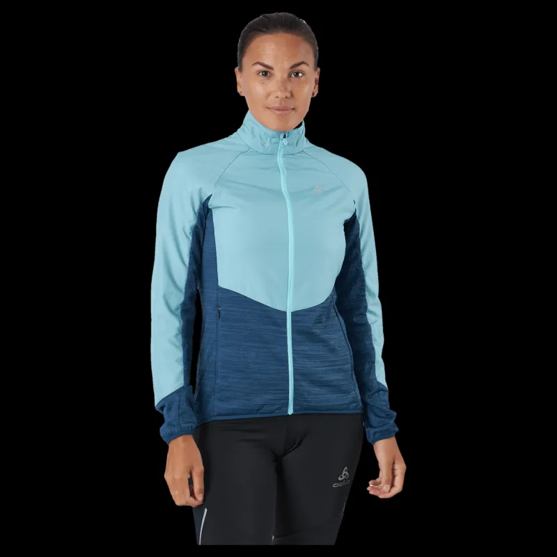 Odlo Jacket Run Easy Warm Hybrid Blue Wing Teal - Polynya Blå Hot