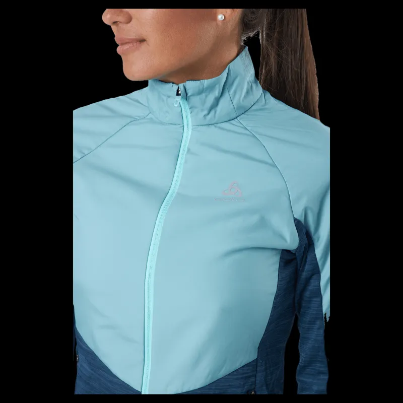 Odlo Jacket Run Easy Warm Hybrid Blue Wing Teal - Polynya Blå Hot