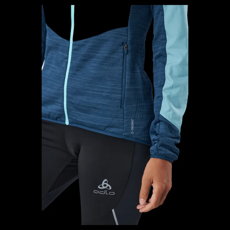 Odlo Jacket Run Easy Warm Hybrid Blue Wing Teal - Polynya Blå Hot