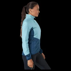New Odlo Jacket Run Easy Warm Hybrid Blue Wing Teal - Polynya