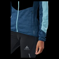 New Odlo Jacket Run Easy Warm Hybrid Blue Wing Teal - Polynya