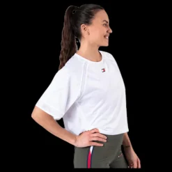 Hot Tommy Hilfiger Sport Jacquard Performance Boxy Top White Vit