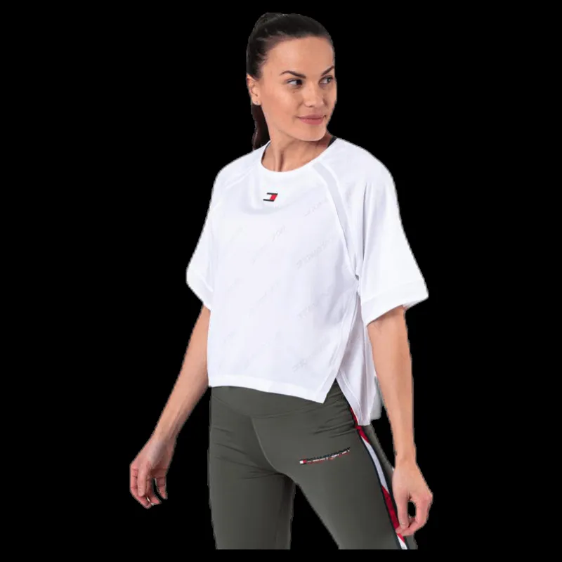Hot Tommy Hilfiger Sport Jacquard Performance Boxy Top White Vit