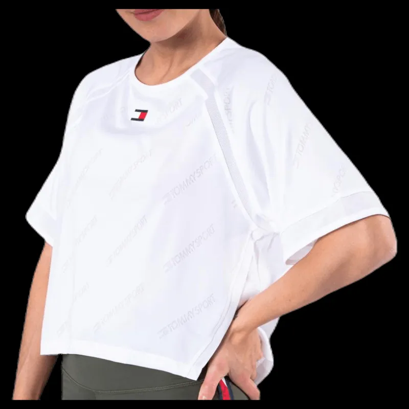 Hot Tommy Hilfiger Sport Jacquard Performance Boxy Top White Vit