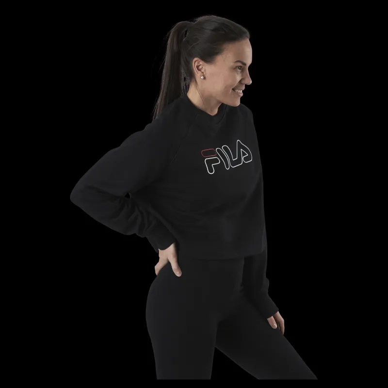 Fila Jamina Cropped Crew Sweat Black Svart