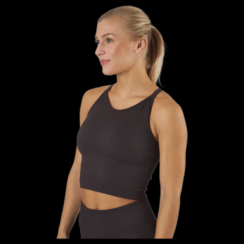 Endurance Janing W Rib Seamless Bra Deep Shale Svart Outlet