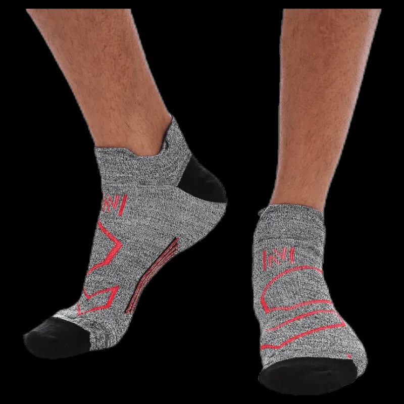 Hot Norfolk Jeff Mid-cut Merinowool Running Sock Grey Grå