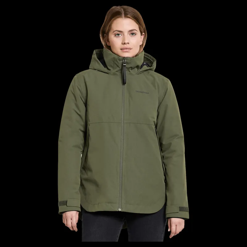 Didriksons Jennie Wns Jkt Deep Green Grå