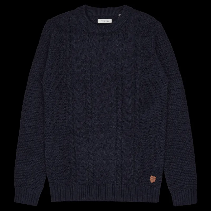 Online Jack & Jones Jjcraig Knit Crew Neck Sky Captain Svart