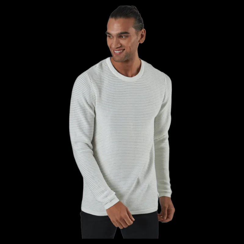 Best Jack & Jones Jjewind Knit Crew Neck Cloud Dancer Vit