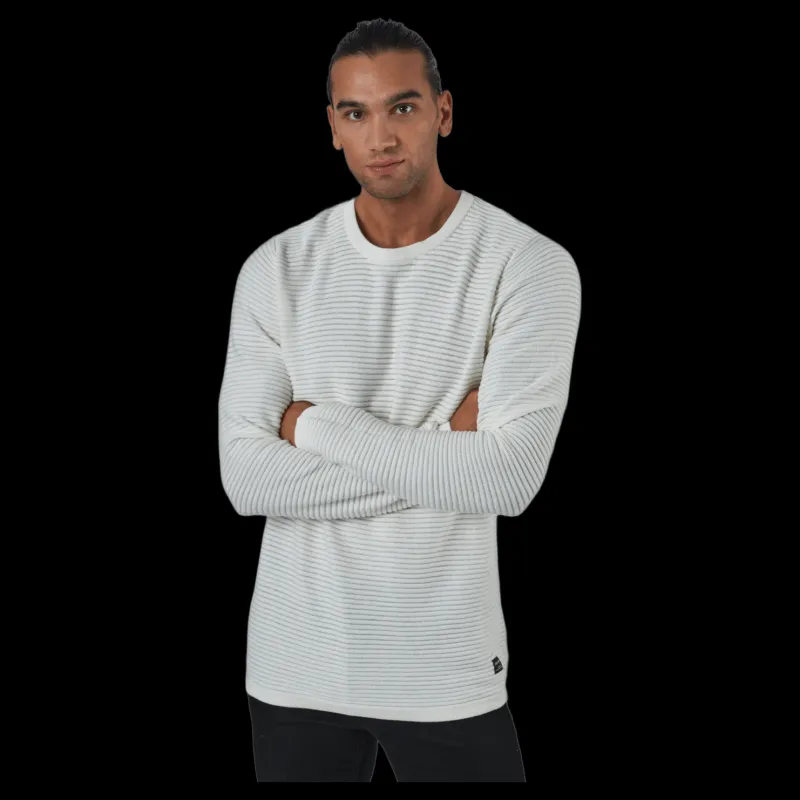 Best Jack & Jones Jjewind Knit Crew Neck Cloud Dancer Vit
