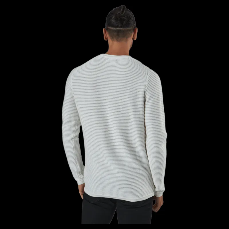 Best Jack & Jones Jjewind Knit Crew Neck Cloud Dancer Vit