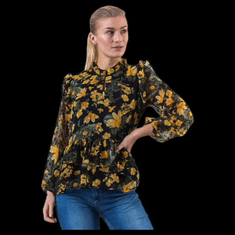 Pieces Joan Ls Top Red Röd Hot