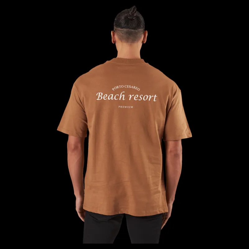 Jack & Jones Jprblakam Ocean Back Tee Ss Cn Toasted Coconut Brun Hot