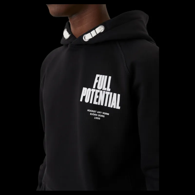 New Björn Borg Jr Borg Sport Hoodie Black Svart