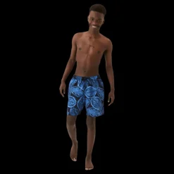 Björn Borg Jr Loose Kenny Swimshorts Blue/Black Blå och Svart