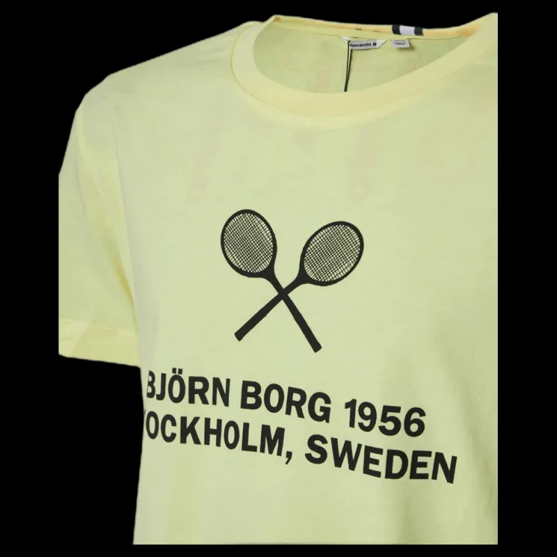 New Björn Borg Jr Sport Borg Tee Yellow Gul