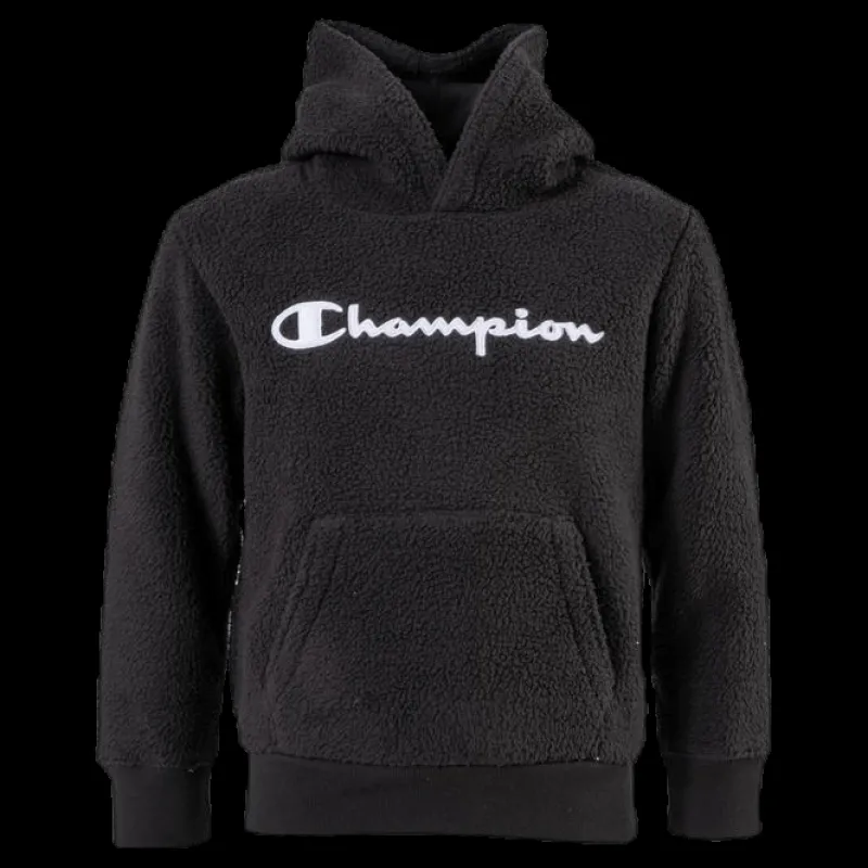 Champion Jr Teddy Hoodie Black Svart New