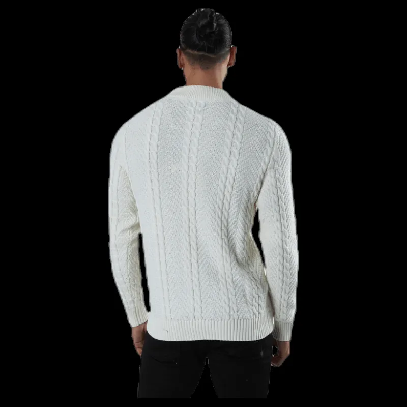 Online Jack & Jones Julian Knit Cable High Neck White Vit