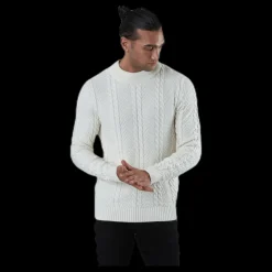 Online Jack & Jones Julian Knit Cable High Neck White Vit