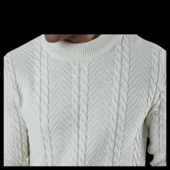Online Jack & Jones Julian Knit Cable High Neck White Vit