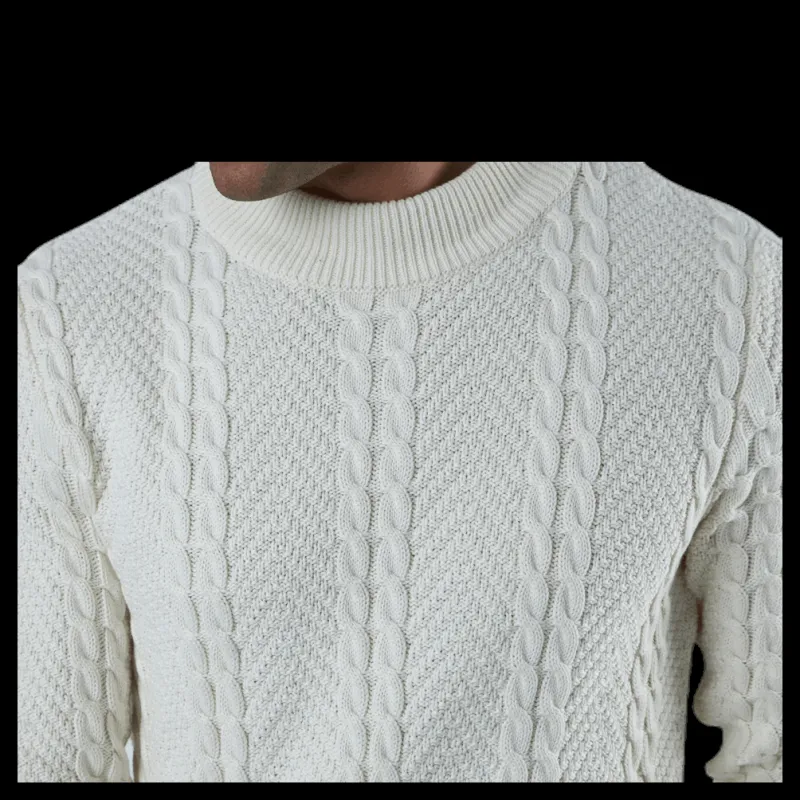 Online Jack & Jones Julian Knit Cable High Neck White Vit