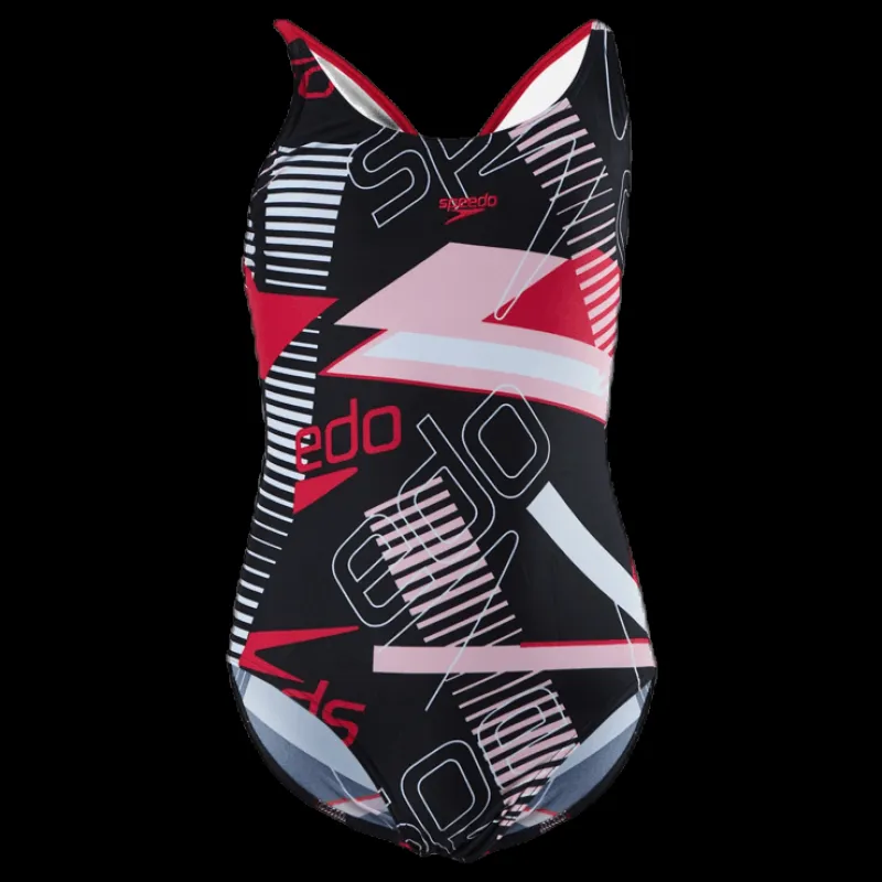 Online Speedo Junglespeak Allover Tieback Black/Red Svart och Röd