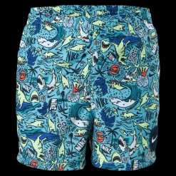 Best Nike Swim Junior 4" Volley Short AOP Blue Flerfärgad