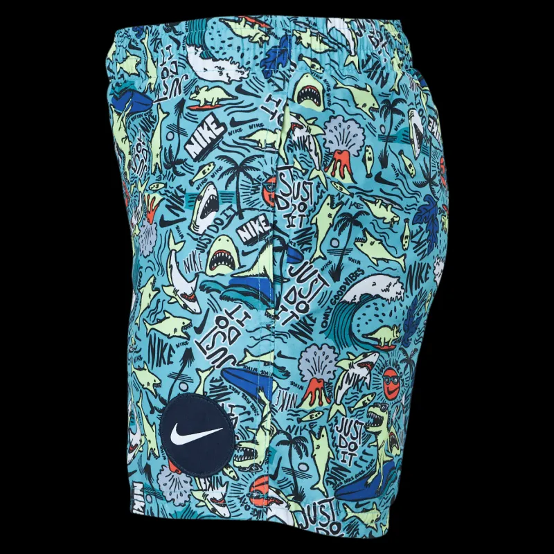 Best Nike Swim Junior 4" Volley Short AOP Blue Flerfärgad