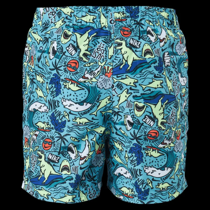 Best Nike Swim Junior 4" Volley Short AOP Blue Flerfärgad