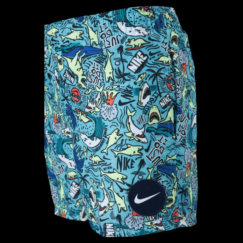 Best Nike Swim Junior 4" Volley Short AOP Blue Flerfärgad