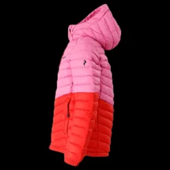 Peak Performance Junior Frost Blocked Down Hood Pink/Red Rosa och Röd